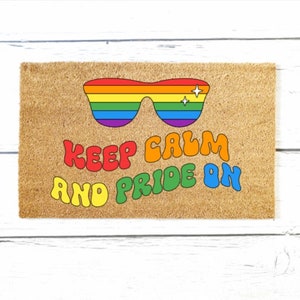 Pride Doormat, LGBTQ Doormat, Pride Decor, Outdoor Rug, LGBTQ Gift, Rainbow Doormat, Gay Pride Doormat