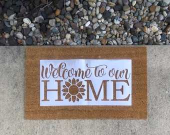 Doormat Stencil, DIY Activities, Welcome Mat, Birthday Gift, Housewarming Gift, DIY Party, Arts and Crafts, Custom Doormat