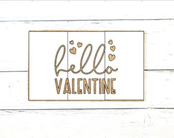 Hello Valentine Doormat Stencil, Arts and Crafts, DIY Project, DIY Paint Party, Reusable Stencil, Valentines Doormat Stencil