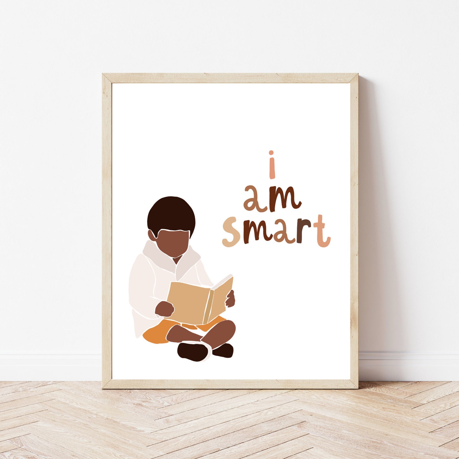 I Am Smart Black Boy Wall Art Nursery Wall Art African Etsy