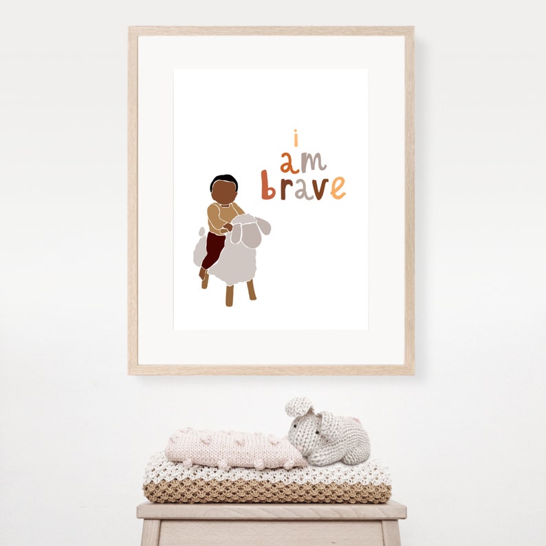 I Am Brave, Affirmation, Digital Wall Art, Black Boy Joy, African ...