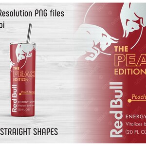 16 Red Bull Templates Seamless Straight PNG Designs 20oz - Etsy