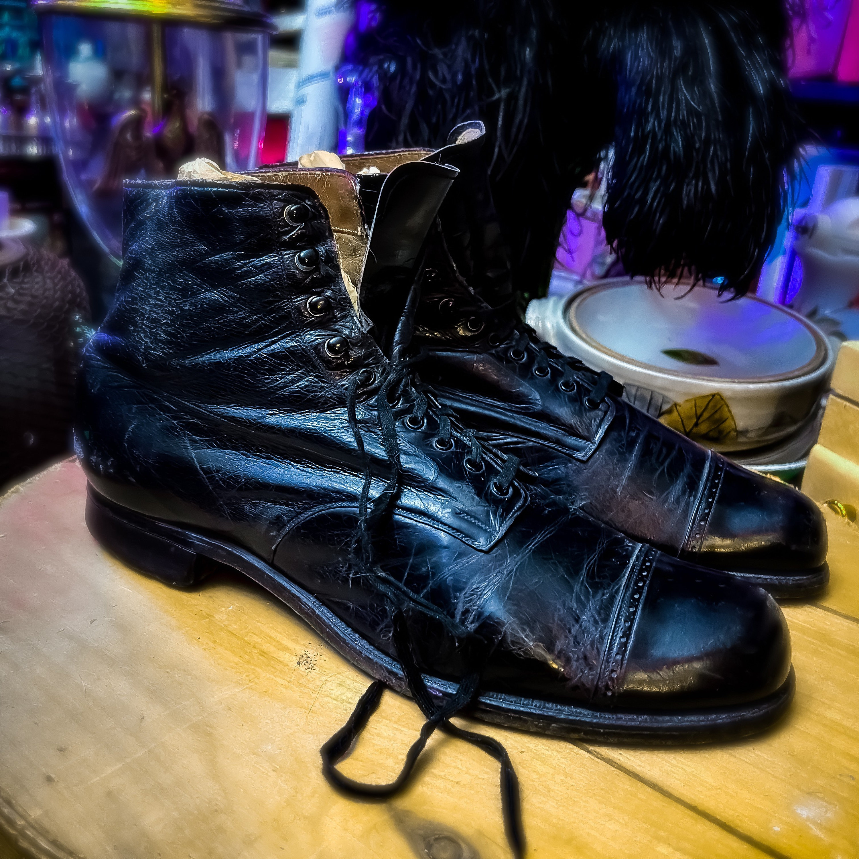 Men’s Genuine Kangaroo Leather Ankle High Cap Toed Antique Shoes Circa 1890’s Schoenen Herenschoenen Laarzen Nette laarzen 1910’s 