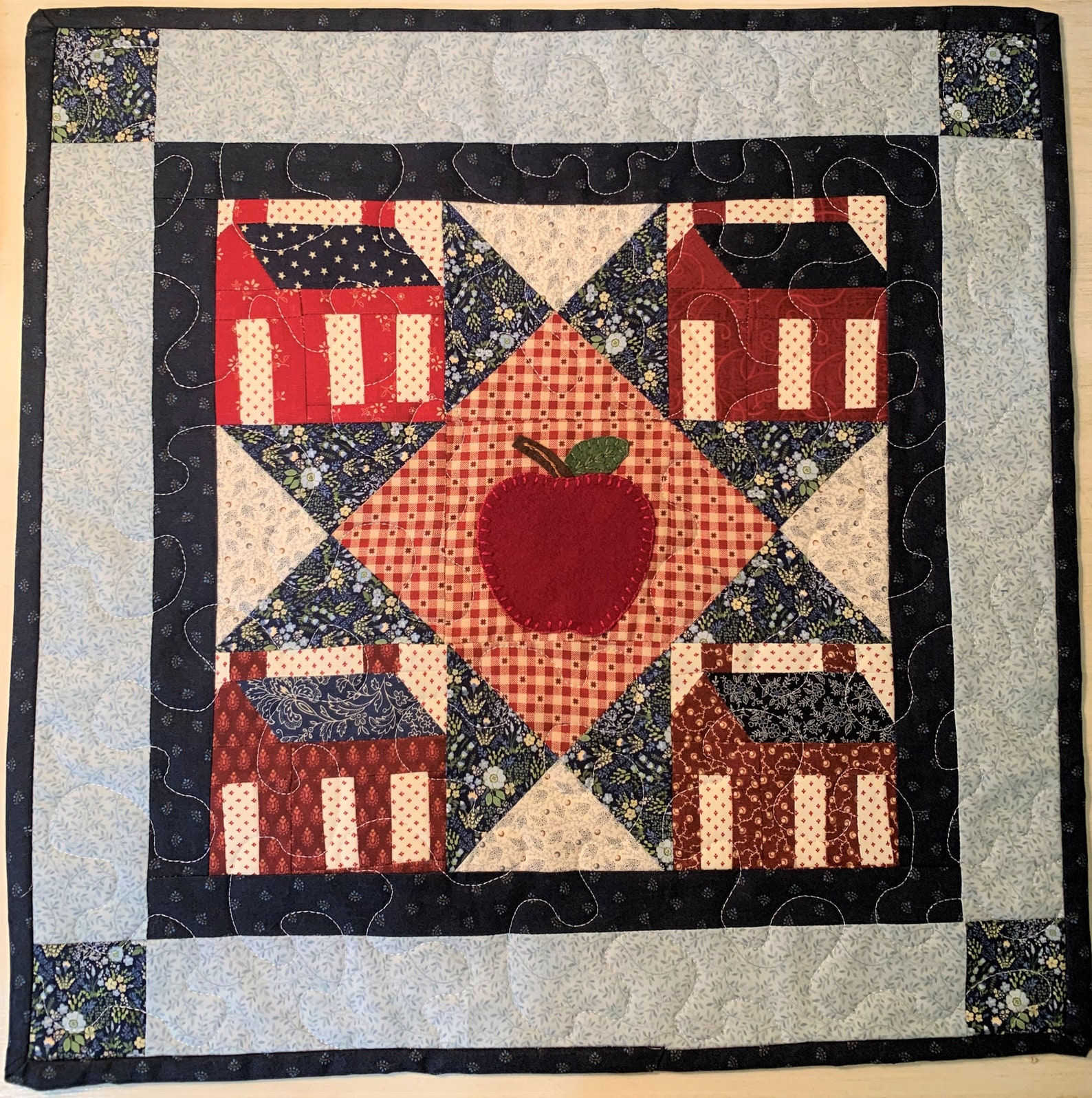 Finished Little Red Schoolhouse Mini Quilt Etsy