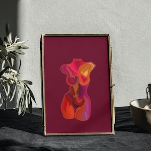 Impression abstraite d’art mural du corps féminin - Art moderne féminin - Décor d’autonomisation des femmes Cadeaux de téléchargement numérique pour les femmes Cadeau de positivité corporelle