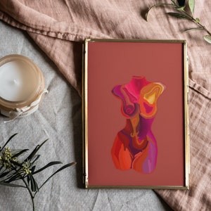 Abstract Female Body Wall Art Print - Feminine Modern Art - Women Empowerment Decor Digital Download Gifts for Women Body Positivity Gift