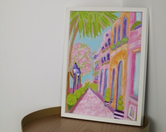 Travel Art, Oil Painting Art Print, Trendy Art Print, Travel Gift, Travel Poster, Europe Print, City Wall Art Print, Vintage Wall Art Print