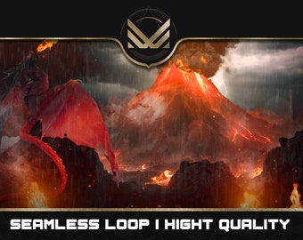 ANIMIERTER HINTERGRUND | dem Drachenfeuer | Hintergrund geschlungen | Sofortiger digitaler Download