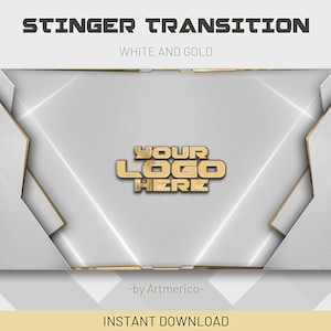 White and Gold Stinger Transition | Animated Stream Transition | Twitch Streamer Stinger
