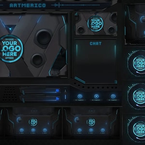 Full Animated Music Stream Package / Panels / Webcam / Facecam / Screens / Alerts / Chat / Intermission / Music design