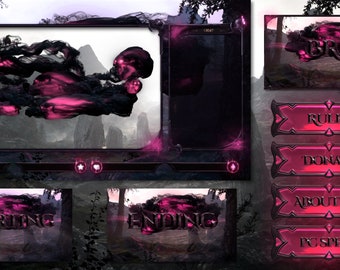 Animated Dark Fantasy Stream Package: Purple Theme