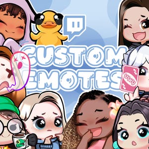 Emote Twitch personalizzate di alta qualità / Stile anime Chibi carino / Perfette per Twitch, YouTube e Discord