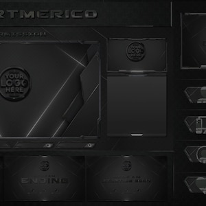 Dark Twitch Pack - Animated Stream Pack - Streaming Scenes - Twitch overlays - Animated screens - Panels Twitch Stream