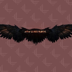 Dark Raven Wings Alerts - full Animated  |Pack with 6| + Sound