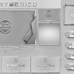 White Animated Stream Package: Overlays, Alerts, Panels (PNG, WEBM)
