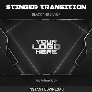 Black and Silver Stinger Transition | Animated Stream Transition | Twitch Streamer Stinger