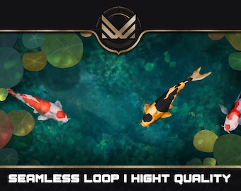 ANIMIERTER HINTERGRUND | Japanischer Koi-Fisch, geschlungener Hintergrund | Sofortiger digitaler Download