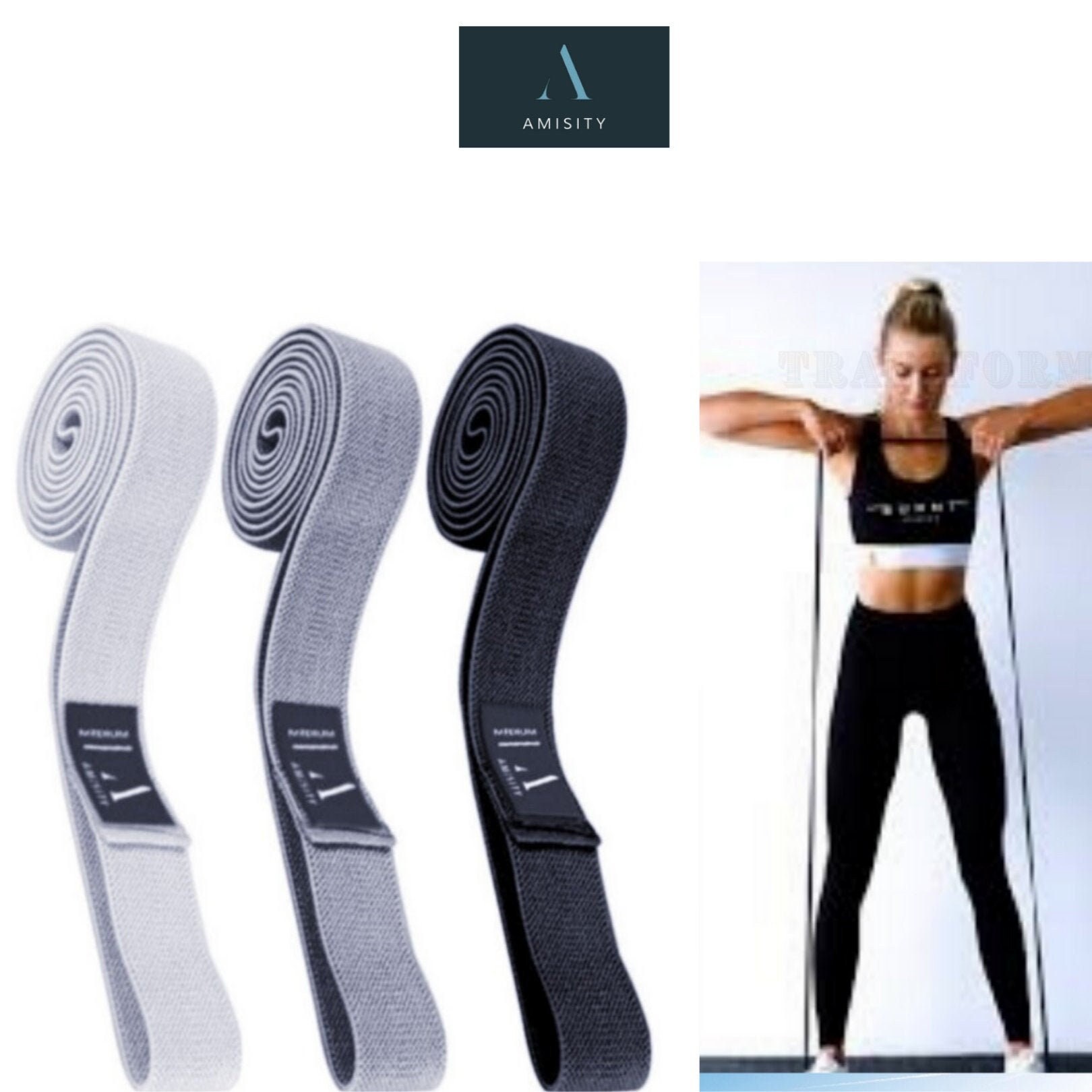 Long Resistance Bands Fabric Set 3 Women/MenGym Fitness Body Etsy