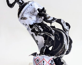 Graffiti sculpture, street art, spray paint drips "Space drips" decor.