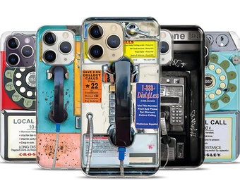 Payphone Retro iPhone-hoesje, jaren '80 jaren '90 roterende telefoonhoes, iPhone 15 Pro Max-hoesje, iPhone 15 14 13 12 Pro Max Mini-hoesje, vintage telefoonhoesje