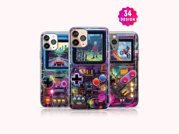Retro Gameboy MagSafe Phone Case, iPhone 17/16/15 Pro Max console Case Cover, Samsung Galaxy S25/S24/S23/S22 Case, 80s Video Game Case
