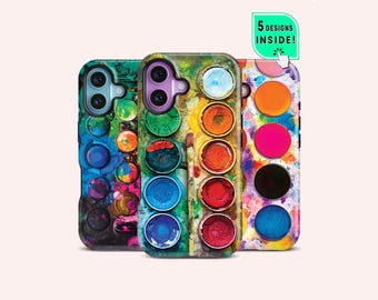 Watercolor Paint Palette Phone Case: Vibrant Artist Design, Gift For Art Lovers - iPhone 17/16/15/14 Pro Max