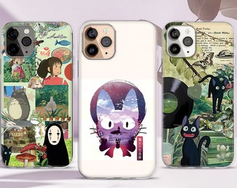 Japanese Manga Anime Girl Phone Case, Kiki's Cat Lo-Fi Anime Phone Case, iPhone 15 14 13 Pro MagSafe Case, Samsung Galaxy S24 S23 S22 Case