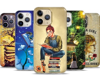 Bookish Case, iPhone-hoesje, Fantasy Book Thema Telefoonhoesje, iPhone 14 13 12 11 Pro Case, Reader Case, boekenwurm Telefoonhoesje