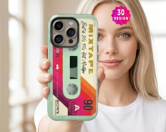 Retro Mixtape Cassette Tape Phone Case: 80s 90s Samsung S26 S25 S25 Ultra Cover