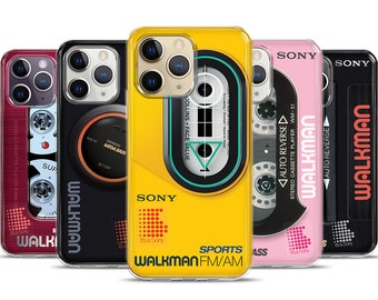 Walkman rétro coque de portable, coque pour iPhone 14 Pro, coque pour iPhone 13 Pro Max, coque pour iPhone 12 11 Pro Max, coque vintage nostalgie des années 80 et 90, coque de téléphone musique