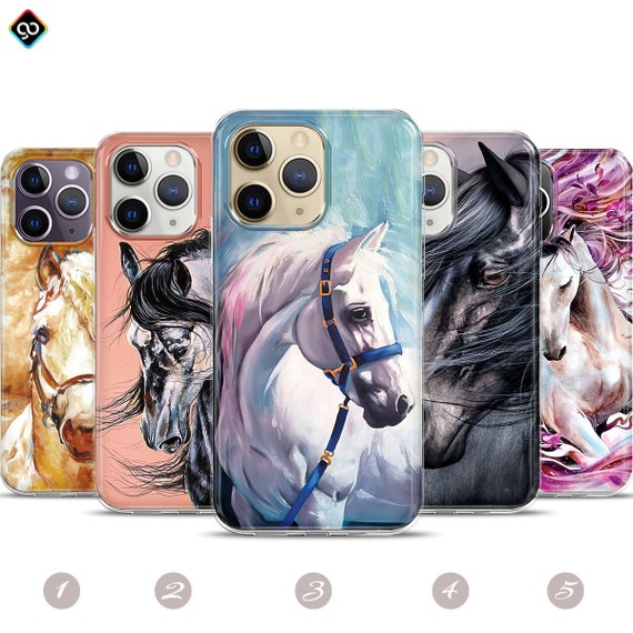 Horse Playing Art Painting Custom Phone Case Cover For iPhone