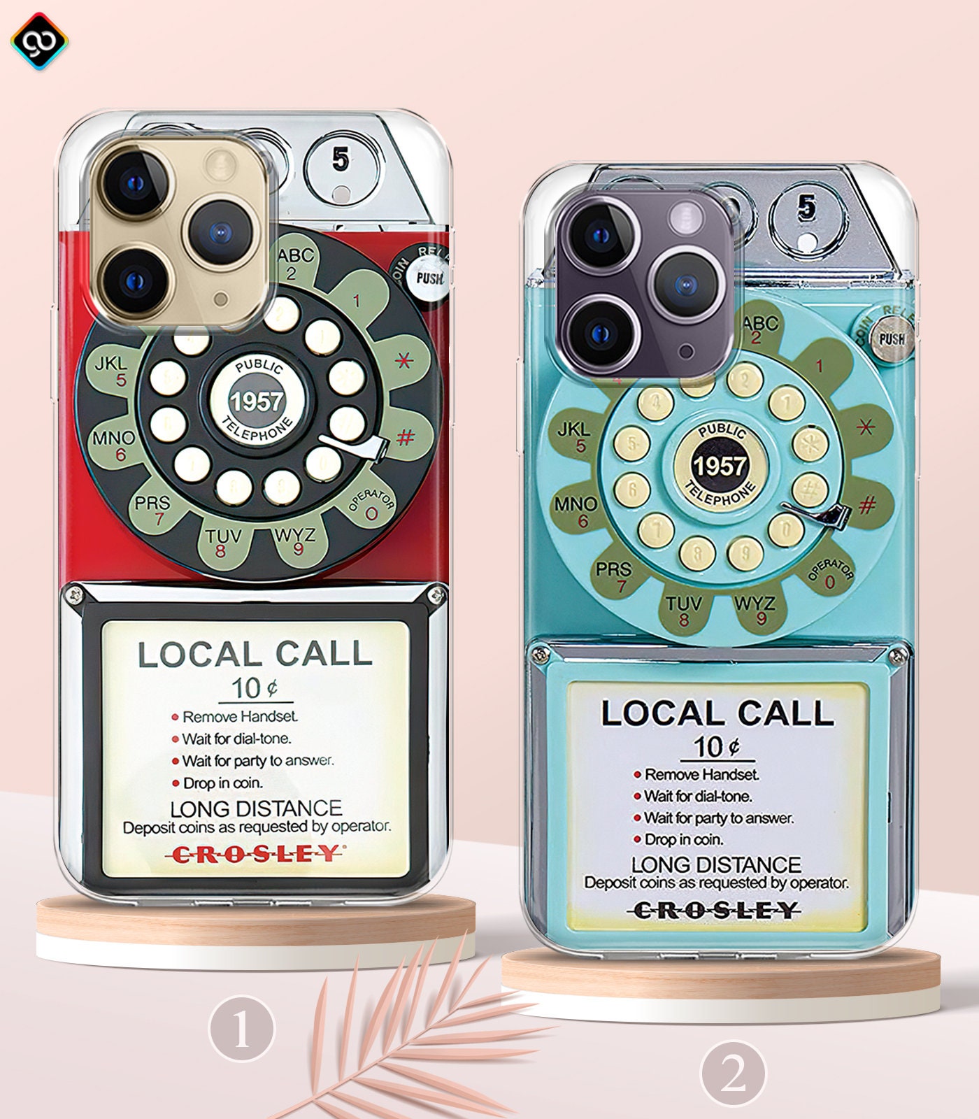 Retro Payphone Magsafe iPhone 15 14 13 Pro Max Case, 80s 90s Vintage Telephone Phone Case, Y2K Rotary Dial Phone Case, Samsung S24 S23