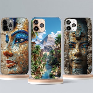 Ancient Egypt Pyramids Phone Case, iPhone 15 14 13 MagSafe Case, Egyptian Pharaoh Hieroglyphics, Egypt Ornament, Eye Of Horus, Samsung S24