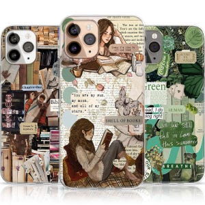 Gepersonaliseerde boekenplank MagSafe-telefoonhoesje, boektelefoonhoesje iphone 16 pro max, boekenliefhebber cadeau, boekenwurmcadeaus, leesgrage hoesje, iPhone 16 15