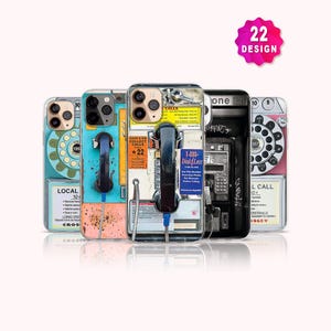 Retro Payphone Magsafe iPhone 17/16/15/14/13 Pro Max Case, 80s 90s Vintage Telephone Phone Case, Y2K Rotary Dial Phone Case, Samsung S25/S24