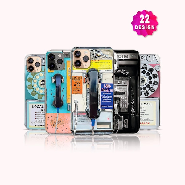 Retro Payphone Magsafe iPhone 17/16/15/14/13 Pro Max Case, 80s 90s Vintage Telephone Phone Case, Y2K Rotary Dial Phone Case, Samsung S25/S24