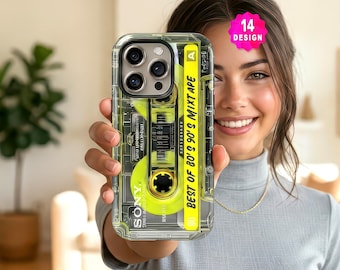 80s 90s Retro Mixtape Cassette Tape iPhone 17,16,15 Pro Case, Nostalgia MagSafe cover