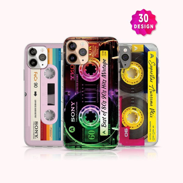 Retro mixtape aangepaste cassette telefoonhoesje, Y2K iPhone-hoesje, jaren 80 cadeau voor verjaardag, vintage iPhone 15 14 13 MagSafe-hoesje, Samsung S24 S23