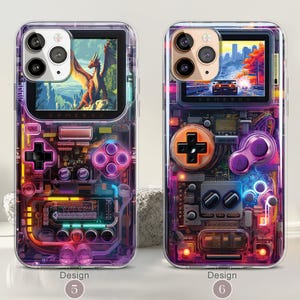 Retro Gameboy MagSafe Handyhülle, iPhone 17/16/15 Pro Max Konsolen Hülle, Samsung Galaxy S25/S24/S23/S22 Hülle, 80er Jahre Videospiel Hülle Bild 4