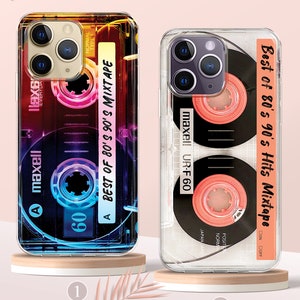 Retro Vintage Mixtape Cassette Tape Phone Case, iPhone 15 14 13 MagSafe Case, 80s 90s Retro Nostalgic Gifts Phone Case, Samsung S24 S23 Case image 2