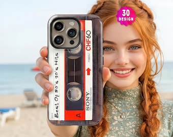 Custom Cassette Tape iPhone Case, 80s 90s Nostalgia Mixtape Cover