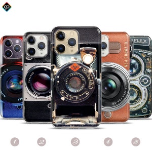 Custodia per iPhone 15 Pro con fotocamera, custodia per iPhone con fotocamera vintage, custodia per telefono con fotocamera retrò anni '70 e '80, custodia per iPhone 15 14 13 12 XR Pro Max Mini