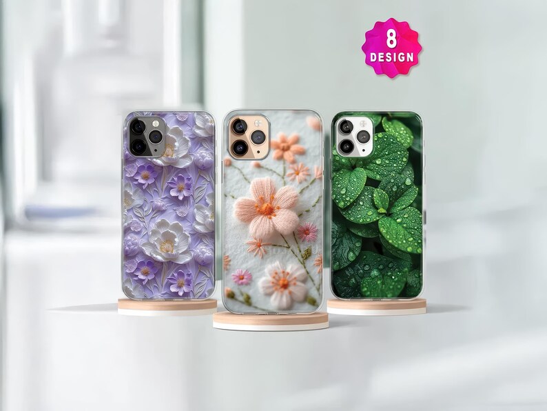 Daisy Flower Floral Girly iPhone Case, iPhone 15 14 13 MagSafe Case, Fashionable Wildflower Woman Phone Case, Samsung Galaxy S24 S23 Case image 1
