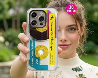 Retro Mixtape iPhone 17,16,15 Case: 80s 90s Cassette Style Cover (MagSafe Compatible)
