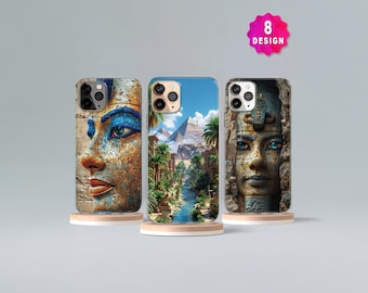 Ancient Egypt Pyramids Phone Case, iPhone 15 14 13 MagSafe Case, Egyptian Pharaoh Hieroglyphics, Egypt Ornament, Eye Of Horus, Samsung S24