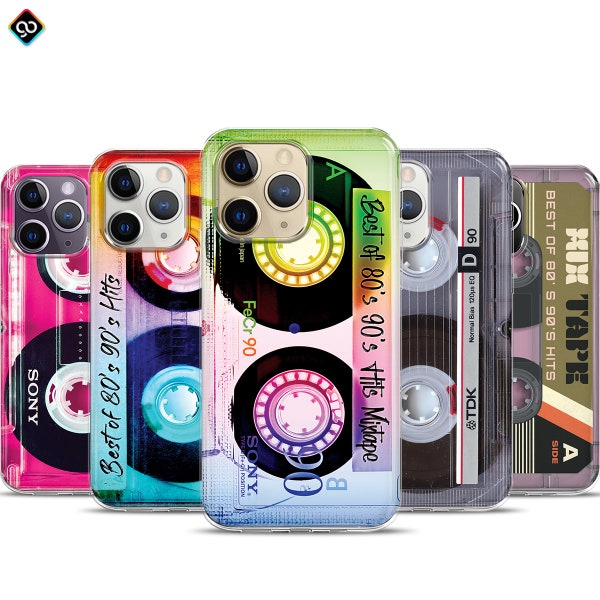 Aesthetic Vintage Retro Cassette Tape Personalized Phone Case iPhone 15 14 13 12 Pro Clear Case 80s 90s Phone Case Mixtape Cell iphone Case