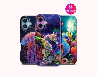 Ocean Sea Turtle Underwater Phone Case: Ocean Beachy Sea Life Seahorse Phone Case, Nature Lover Gift
