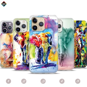 Elephant Phone Case,iPhone 14 13 12 11 Pro Max Case,iPhone 13 Case Elephant,Animal Lover Phone Case,Drawing Painting Case,Elephant Cover