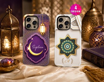 Islamitisch kunst iPhone 17 16 15 14 hoesje met moskee-ontwerp, islamitisch cadeau voor moslims
