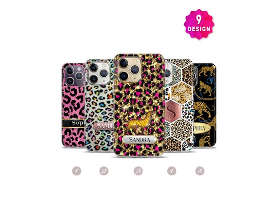 Custom Leopard Phone Case,iPhone 14 13 12 11 Pro Max Case,Cheetah Print Phone Case,Mama Phone Case,Animal Print Cases,initials Phone Case